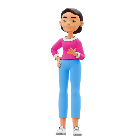 Woman standing 3D Illustration
