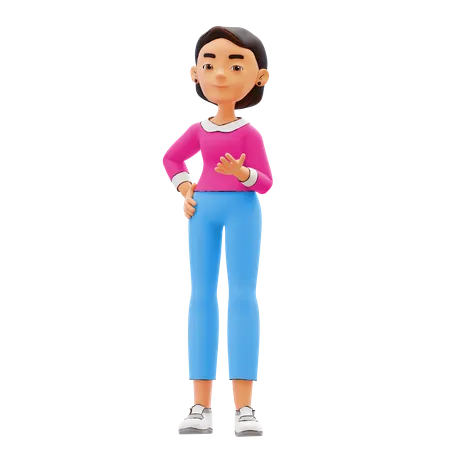 Woman standing  3D Illustration