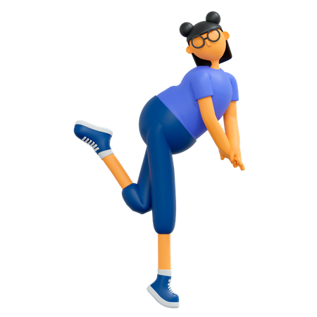 Woman standing in fashion show pose  3D Icon