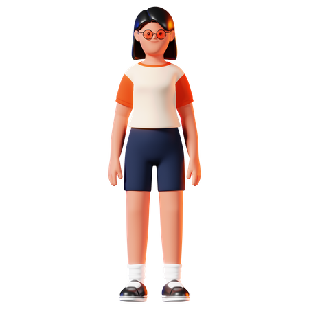 Woman Standing Pose  3D Illustration