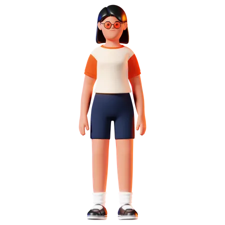 Woman Standing Pose  3D Illustration