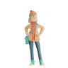 3d girl standing pose emoji