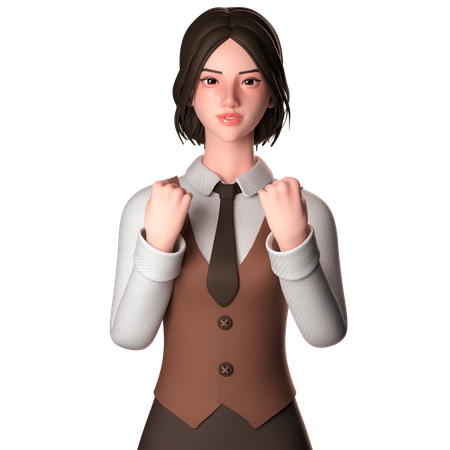 Woman Symbolizing Strength  3D Icon