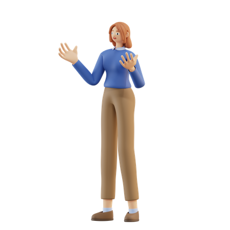 Woman Talking Pose  3D Illustration