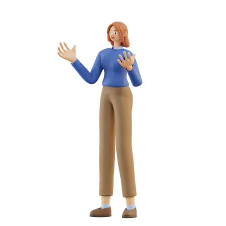 Woman Talking Pose  3D Illustration