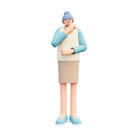 Woman Teacher Giving Standing Pose  3D Illustration