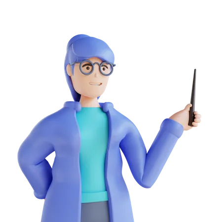 Woman teaching something  3D Illustration