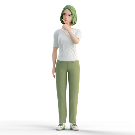 Woman thinking  3D Icon