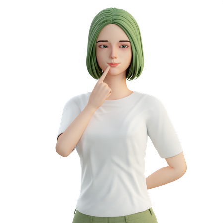 Woman thinking  3D Icon