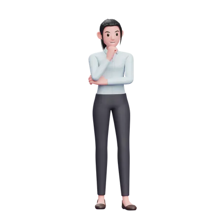 Woman Thinking  3D Illustration