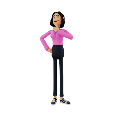 Woman Thinking Something  3D Illustration