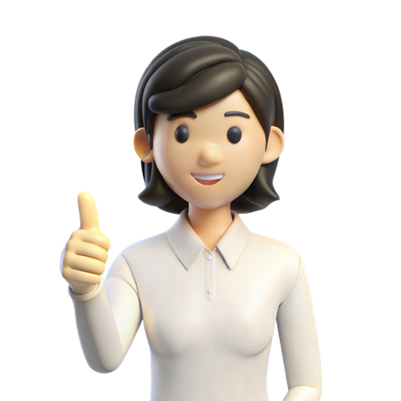 Woman Thumbs Up  3D Icon