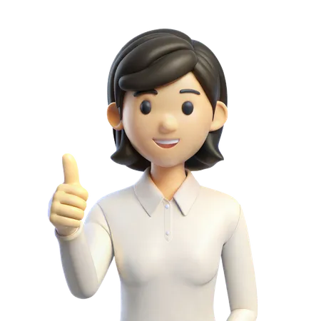 Woman Thumbs Up  3D Icon