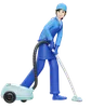 Woman Using Vacuum Cleaner