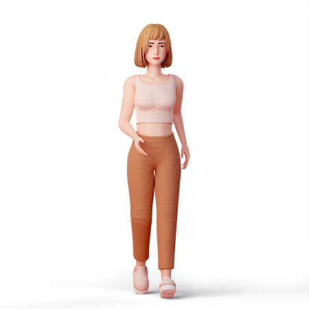 Woman Walking confidently  3D Illustration
