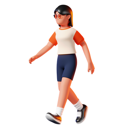 Woman Walking Pose  3D Icon
