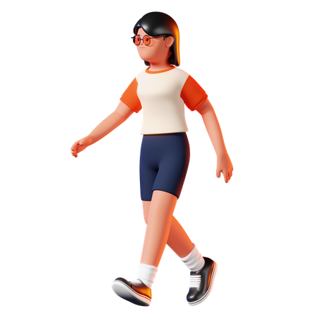 Woman Walking Pose  3D Illustration