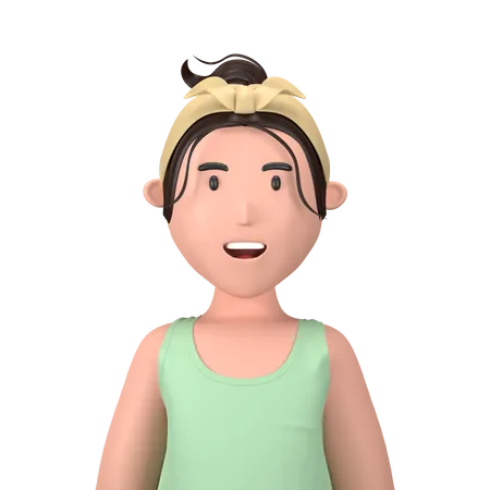 Woman wearing hairband  3D Icon