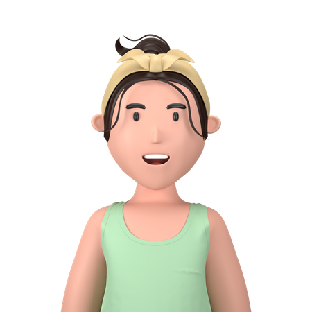 Woman wearing hairband  3D Icon