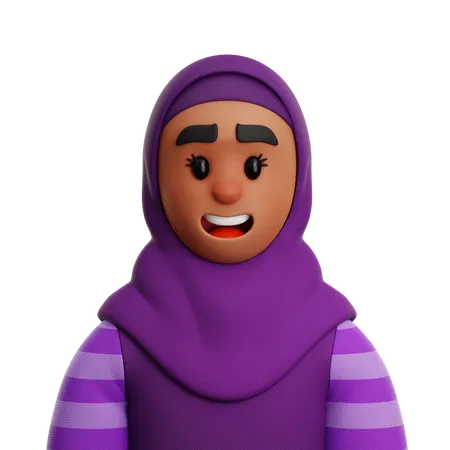 WOMAN WEARING HIJAB  3D Icon