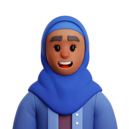 WOMAN WEARING HIJAB  3D Icon