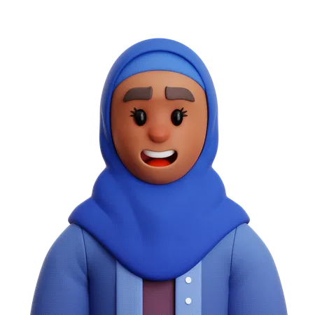 WOMAN WEARING HIJAB  3D Icon