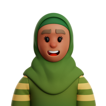 WOMAN WEARING HIJAB  3D Icon