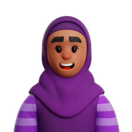 WOMAN WEARING HIJAB  3D Icon