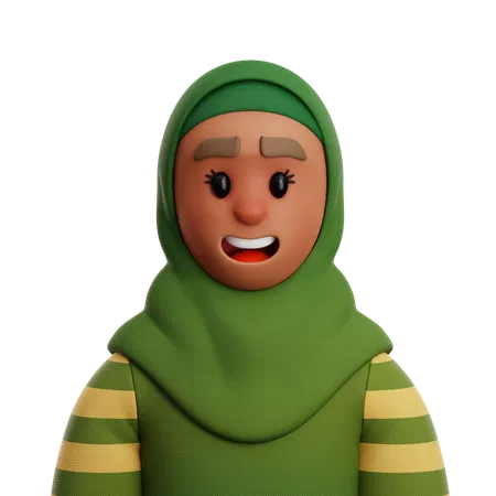 WOMAN WEARING HIJAB  3D Icon