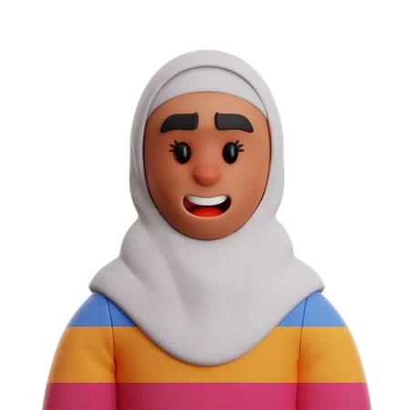 WOMAN WEARING HIJAB  3D Icon