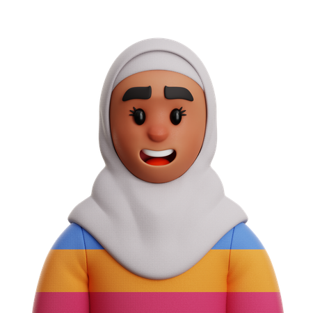 WOMAN WEARING HIJAB  3D Icon