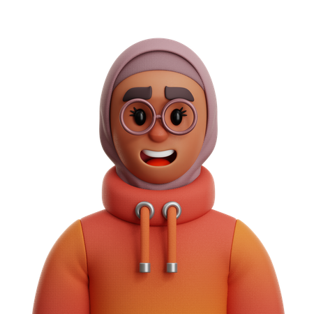WOMAN WEARING HIJAB  3D Icon