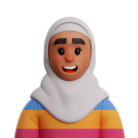 ヒジャブをかぶった女性  3D Icon