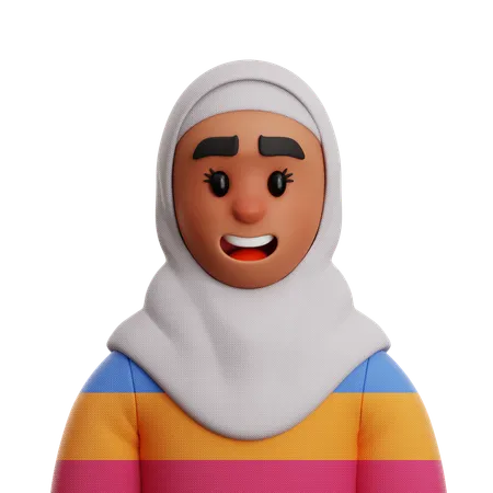 ヒジャブをかぶった女性  3D Icon
