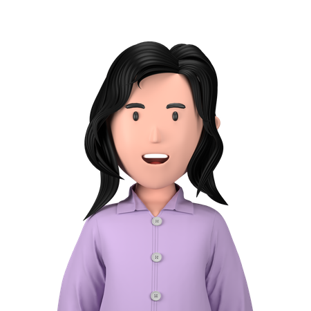 Woman wearing shirt  3D Icon