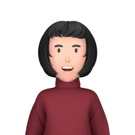 Woman wearing turtleneck  3D Icon