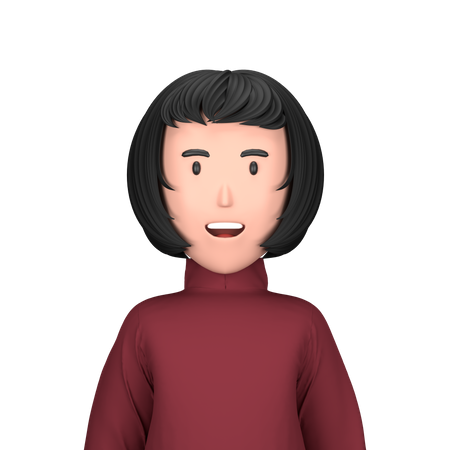 Woman wearing turtleneck  3D Icon
