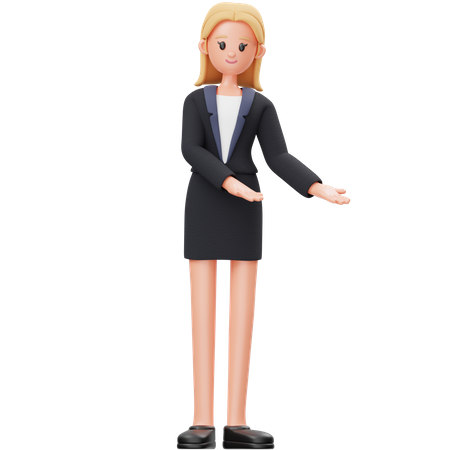 Woman Welcoming  3D Illustration