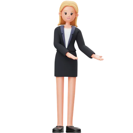 Woman Welcoming  3D Illustration