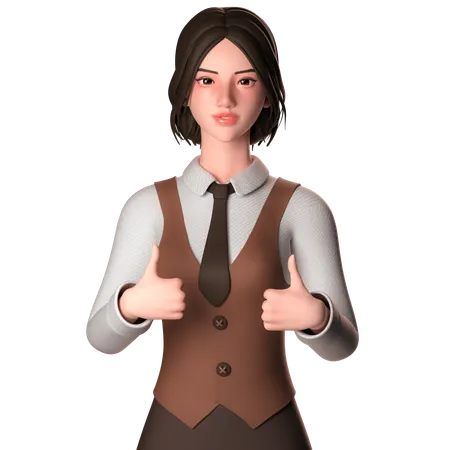 Woman Wishing Best Of Luck  3D Illustration