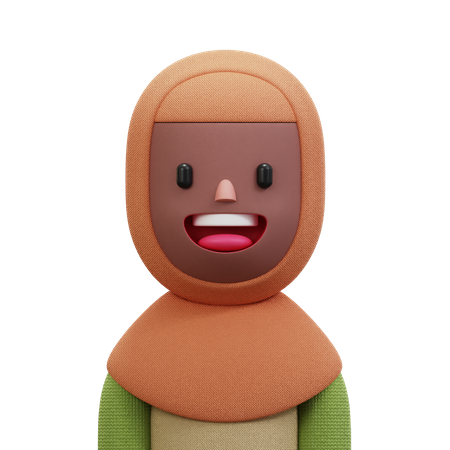 Woman With Beige Hijab  3D Icon