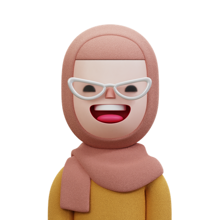 Woman With Beige Hijab  3D Icon