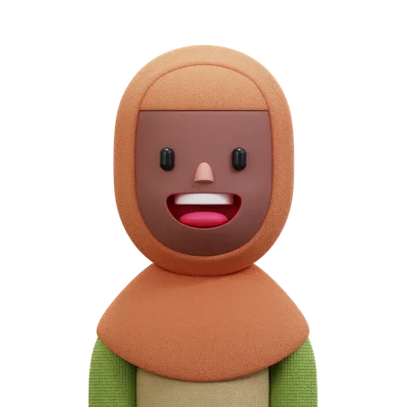 Woman With Beige Hijab  3D Icon