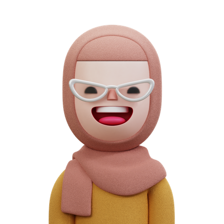 Woman With Beige Hijab 3D Icon