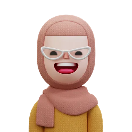 Woman With Beige Hijab  3D Icon