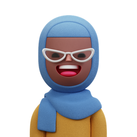 Woman With Blue Hijab  3D Icon