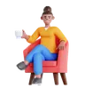 Woman With Cup of Drink Sitting on Sofa