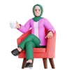 Woman With Cup of Drink Sitting on Sofa