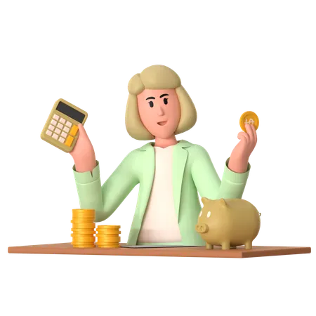Woman With Finance Literacy  3D Illustration