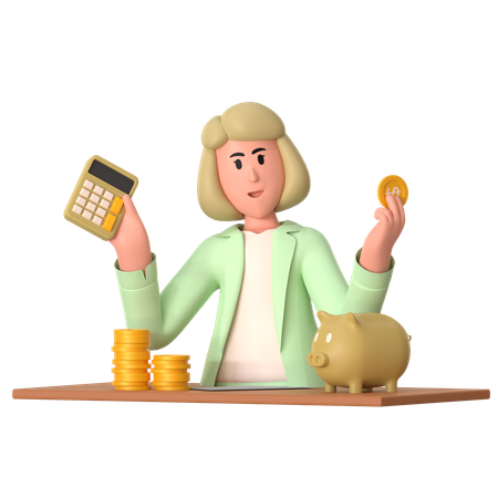 Woman With Finance Literacy  3D Illustration